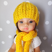 Кукольная шапка и шарф Yellow N для Paola Reina